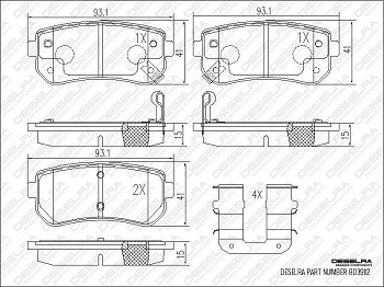 I2010BPADR - BRAKE PAD SET * REAR